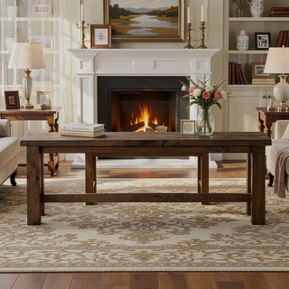 Sunvega Solid Rubber Wood Dining Chairs with Classic Transitional Design and Burnished Brown Finish