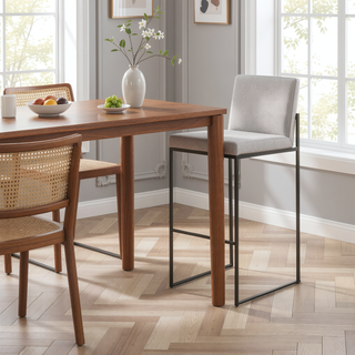 Sunvega Contemporary High Back Barstool Set of 3 with Upholstered Seat and Backrest