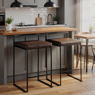 Sunvega Contemporary Stackable Counter Stool with Upholstered Padded Seat and Welded Frame