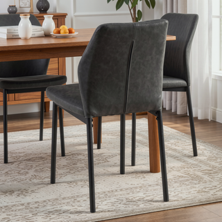 Sunvega PU Leather Dining Chairs Set of 4 with Metal Legs for Modern Kitchen