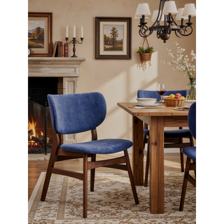 Sunvega Mid-Century Modern Dining Table with Walnut Finish and Sleek Design