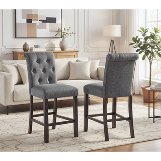 Sunvega Tufted Counter Height Dining Chairs with Padded Seats and Backs in Tan