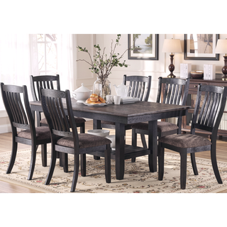 Sunvega Contemporary Dark Coffee Finish Rubberwood Counter Height Chairs with Upholstered Fabric Seat