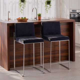 Sunvega Fuji Contemporary High Back Counter Stool with Padded Seat and Backrest