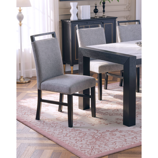 Sunvega Modern Charcoal Upholstered Dining Bench with Soft Fabric and Wooden Legs