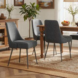 Sunvega Modern Upholstered Dining Chairs with Sturdy Metal Legs Set of 2