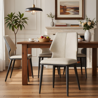 Sunvega Modern Gray and White Dining Chairs Set of 2 for Contemporary Home