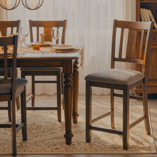 Sunvega Modern Wooden Counter Height Chairs Set of 4 with Padded Seat for Dining Room