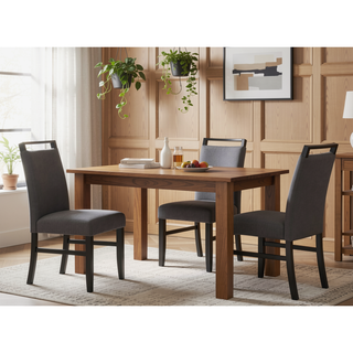 Sunvega Upholstered Dining Bench with Beige Gray Finish and Contemporary Style