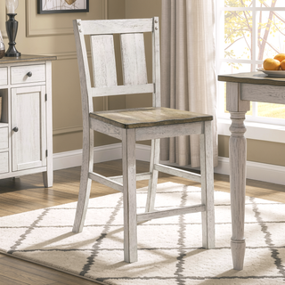 Sunvega Antique White Finish Solid Wood Farmhouse Kitchen Dining Chairs Set of 2