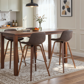 Sunvega Mid Century Modern Bentwood Counter Bar Height Stool Set of 2
