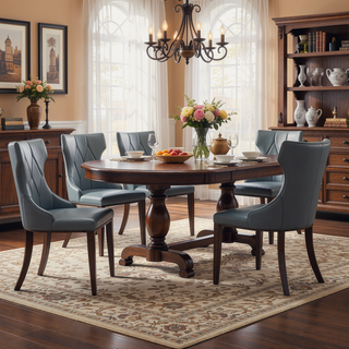 Sunvega Set of 2 Gray Traditional Dining Chairs with Luxurious Velvet Upholstery