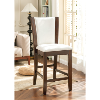 Sunvega Contemporary Dark Cherry Brown Leatherette Cushion Side Chairs Set Of 2