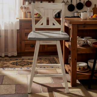 Sunvega Solid Rubberwood Counter Height Dining Table with Distressed Gray Finish