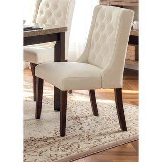 Sunvega Modern Wingback Dining Chairs with Ash Black Polyfiber Upholstery and Dark Espresso Frame