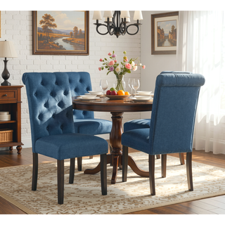 Sunvega Solid Wood Tufted Asons Dining Chairs Set of 2 with Velvety Soft Upholstery