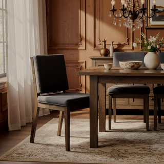 Sunvega Latte and Leather Soft Back Chair Set of Two with Softer Modern Design