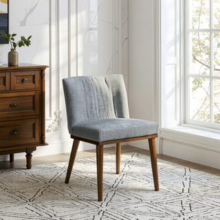Sunvega Daley Grey Italian Mid-Century Fabric Dining Chair Set Of 2