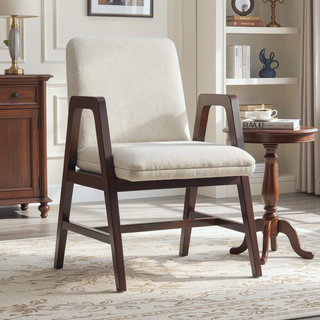 Sunvega Modern Dining Armchair in Soft Velvet with Sculptural Beech Wood Frame
