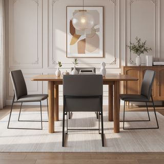 Sunvega Fuji Contemporary High Back Dining Chair Set with Upholstered Seat