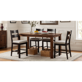 Sunvega Industrial U-Shape Metal Legs Walnut Black Finish Two Tone Design Bench