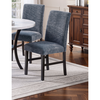 Sunvega Modern Dark Gray Corduroy Upholstered Dining Chairs Set of 2