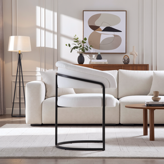 Sunvega Modern Upholstered Leatherette Dining Chair with Backrest for Dining Room