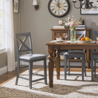 Sunvega Modern Wooden Counter Height Chairs Set of 4 with Padded Seat for Dining Room