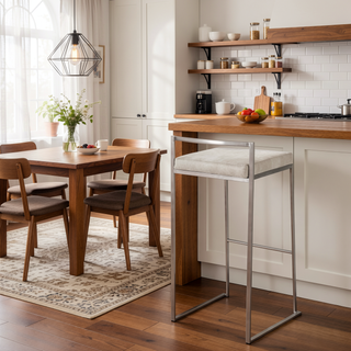 Sunvega Contemporary Stackable Barstool Set with Upholstered Padded Seat