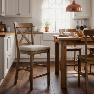 Sunvega Counter Height Dining Table with Storage Shelf in Weathered Gray Finish