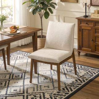 Sunvega Mid-Century Modern Velvet Dining Chair Set Of 2 With Solid Wood Legs