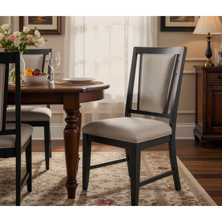 Sunvega Contemporary Upholstered Dining Chairs with Padded Seat and Back in Gray Finish