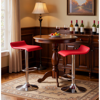 Sunvega Contemporary Chrome Air Lift Adjustable Swivel Stools with White Seat