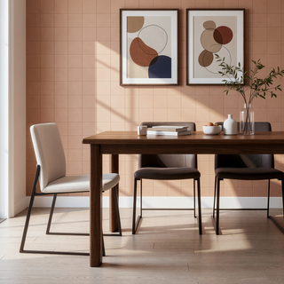 Sunvega High Back Upholstered Dining Chair with Padded Seat and Black Steel Frame