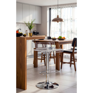 Sunvega Adjustable Swivel Stool with Low Backrest and Acrylic Seat