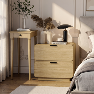 Sunvega Modern Nightstand with Two Spacious Drawers for Bedroom Use