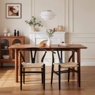 Sunvega Solid Wood Wishbone Dining Chair Mid Century Modern for Beach House