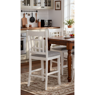 Sunvega Contemporary 18" Extendable Leaf Storage Table with Two-Tone Chalk Gray Finish