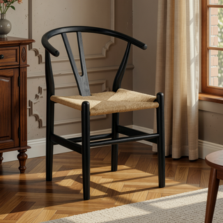 Sunvega Dark Walnut Contemporary Side Chairs with Polyester Upholstered Seat Set of 2