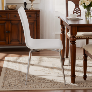 Sunvega Modern Upholstered Chair with Swivel Seat and Stainless Steel Base - Set of 2