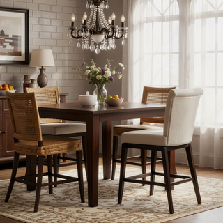Sunvega Swivel Bar Stool with Upholstered Fabric Sponge Cushion for Kitchen Island