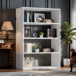 Sunvega White Wall Mounted Wood Closet System with Heavy-Duty Bracket and Modular Units