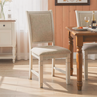 Sunvega Set of Two Side Dining Chairs with Curved Back and Cushioned Seat