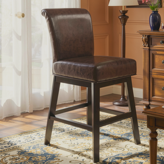Sunvega Soft Upholstered Swivel Chair with Wooden Legs for Living Room
