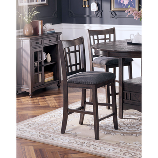 Sunvega Round Counter Height Dining Table with Leaf and Open Storage Base