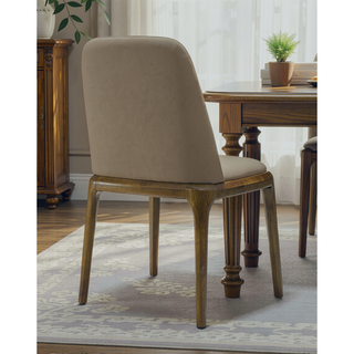 Sunvega Modern Tan Faux Leather Upholstered Dining Chair for Home Office