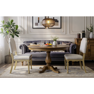 Sunvega Cashew Finish Upholstered Chair with Polyester Fabric and Web Seating