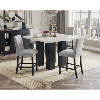 Sunvega Contemporary Transitional Style Fabric Upholstered Dining Chair Set