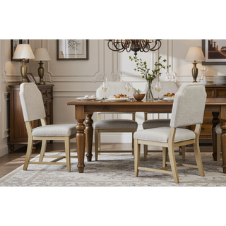Sunvega Cashew Finish Upholstered Chair with Polyester Fabric and Web Seating
