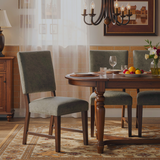 Sunvega Walnut Finish Wood Trestle Bench with V-Angled Pedestals for Dining Room